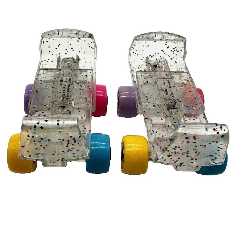 Build-A-Bear Black Rubber Boots with Attached Adjustable Clear Glitter Skates - Picture 9 of 9